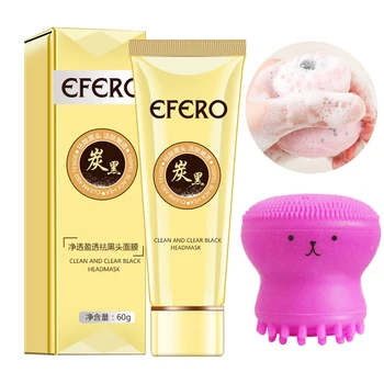 

Blackhead Remover Face Mask Pore Strip Black Mask Peeling Acne Treatment Black Head Face Mask Deep Cleansing Silicone Face Brush