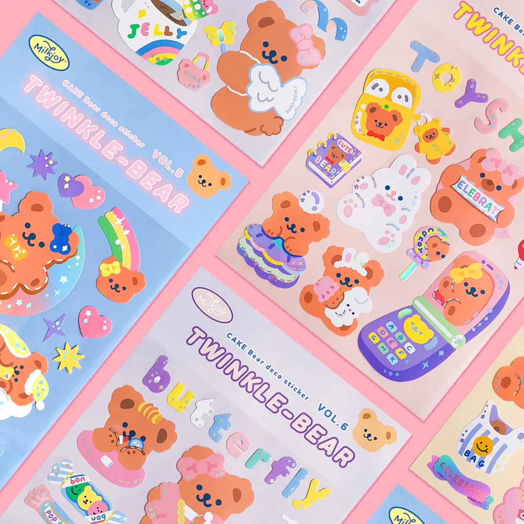 lovely rainbow bear stickers scrapbooking decorative sticker korean diy diary album stick label kawaii stationery stationery sticker aliexpress