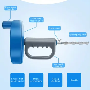 

Remove For Toilet Sewer Home Drain Cleaner Widely Used Hand Tool Practical Anti Aging Dredge Corrosion Resistant Durable Kitchen