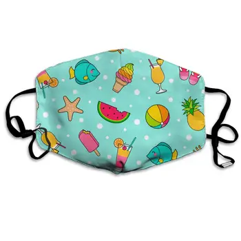 

Colorful Cute Cartoon Pattern Washable Reusable Mask, Cotton Anti Dust Half Face Mouth Mask For Kids Teens Men Women With