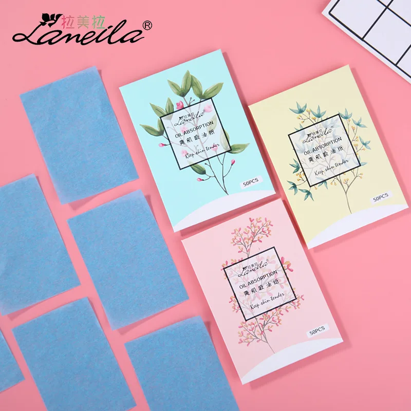 Skin-Friendly Body Clean Soft Delicate Oil-absorbing Sheets Comfortable Sweat Facial Tissue Paper Card Installed 50 PCS/BOX