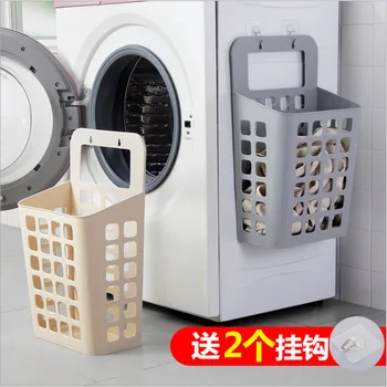 

Creative suction cup hanging dirty clothes basket home dirty clothes collection basket foldable bathroom wall hanging dirty