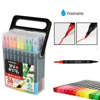 

12/18/24/36Pcs Colors Art Markers Watercolor Brush Pen Dual Tip Brush Pens Drawing Painting Sketch Marker Pens Art Supplies