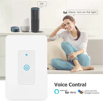 

Smart Wifi Wall One Button Light Switch For Alexa For Google Home App Control Home Automation For Умный Дом Dropshipping