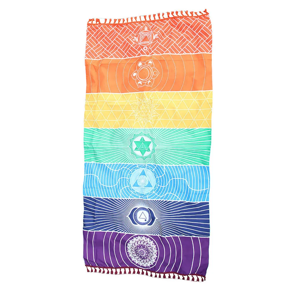Лучшее качество, изготовленное из хлопка в богемном стиле, индийская Мандала одеяло 7 Чакра радужные полосы гобелен пляжный костюм полотенце-коврик для йоги 910Z