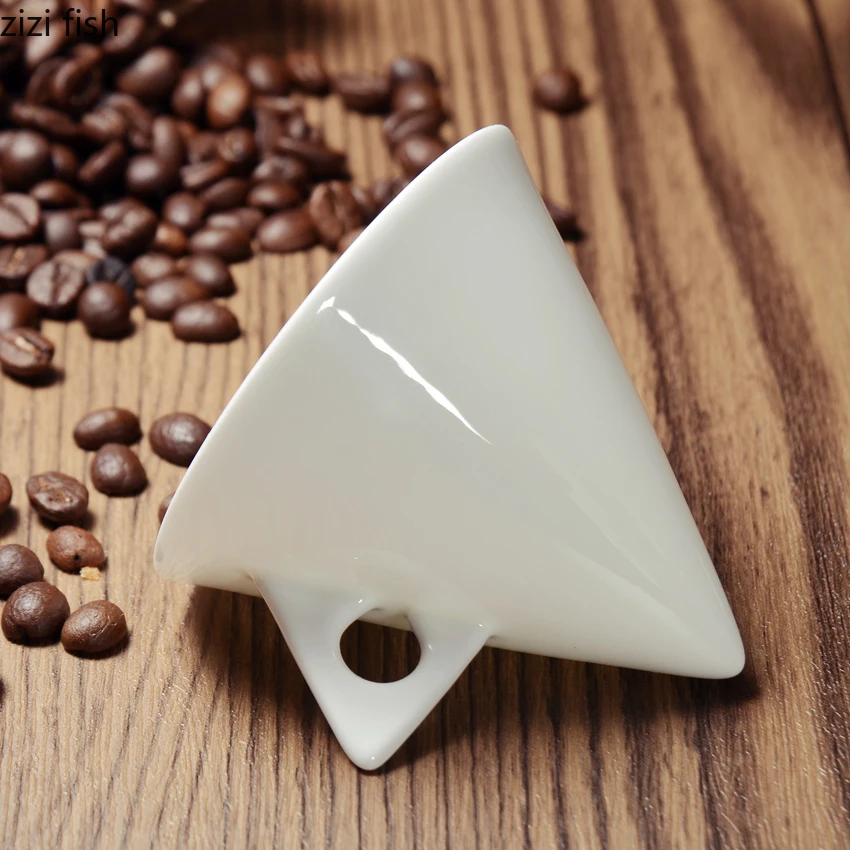 Чистая белая керамика коническая кофейная чашка и блюдце набор эспрессо в форме костяного фарфора кофейная чашка кружка Tazas De ceramic a Creativas