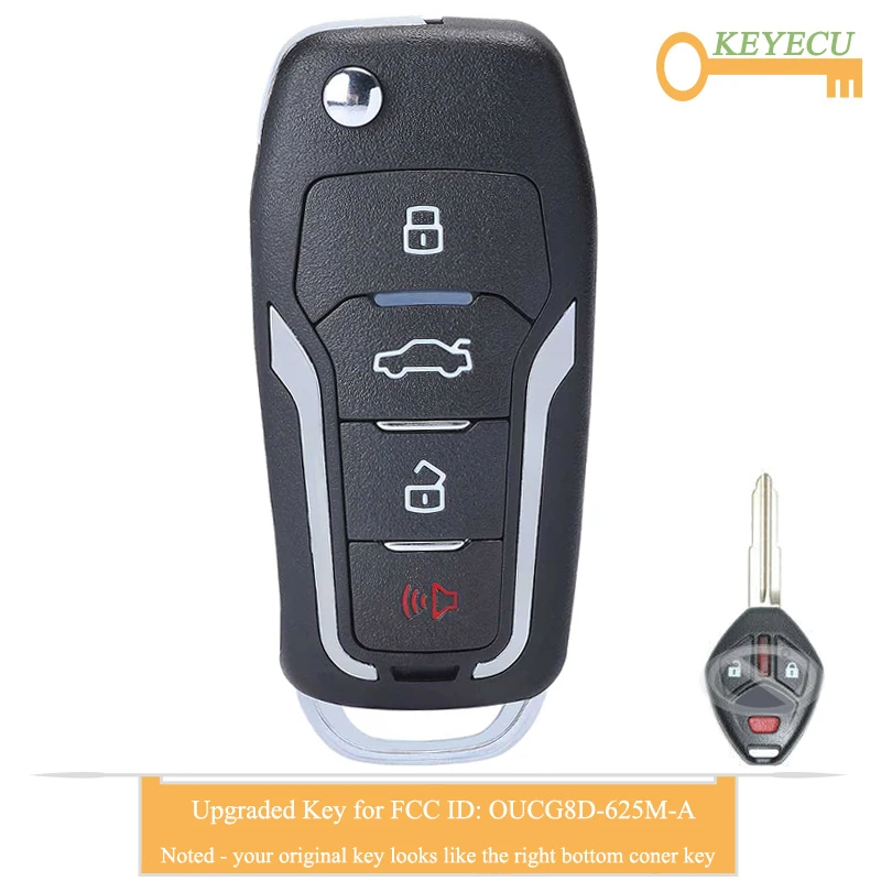 KEYECU обновлен удаленное ключи для Mitsubishi Задняя щетка стеклоочистителя Outlander GTS, брелок 2+ 1/3 кнопки-315 МГц-ID46 чип-OUCG8D-625M-A