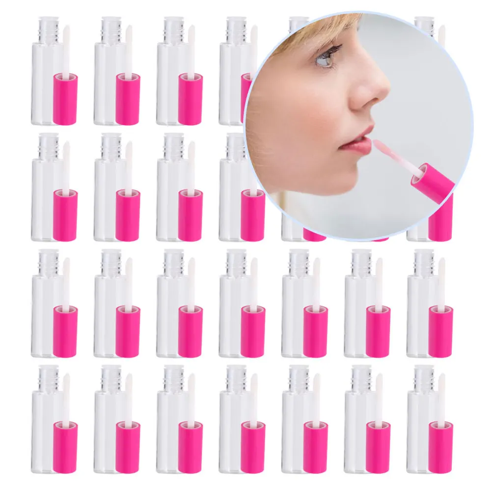 

100Pc 8ml Rosy Lip Gloss Tube LipGlaze Wand Bottle LipBrillant Container DIY Lipgloss Packaging Accessories With Cover Wholesale