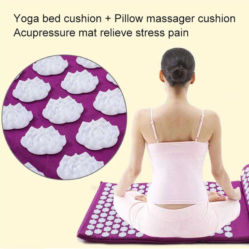 

Massager Cushion Massage Yoga Mat Acupressure Relieve Stress Back Body Pain Spike Mat Acupuncture Massage Yoga Mat workout home