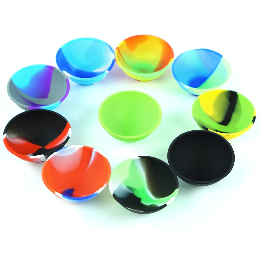 

30pcs Non-stick Silicone Wax Container 68mm Storage Bowl for Rolling Cigarette Random Color Home Use
