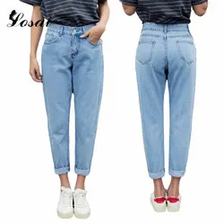 2019 Джинсы женские мама джинсы брюки бойфренд джинсы для женщин с высокой талией пуш-ап Большие размеры женские джинсы джинсовые брюки плюс