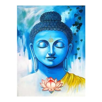 

Buddha Statue Diamond Painting Religion Portrait Round Full Drill Buddhism DIY Mosaic Embroidery 5D Cross Stitch Home Decor Gift