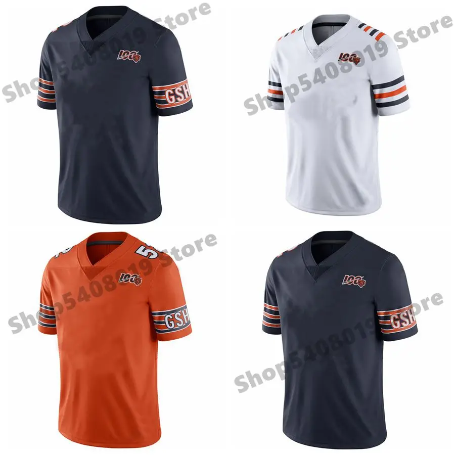 

2019 Men's Chicago Khalil Mack Mitchell Trubisky Watlter Payton Cohen David Montgomery Jackson 100th Season Retired Jersey