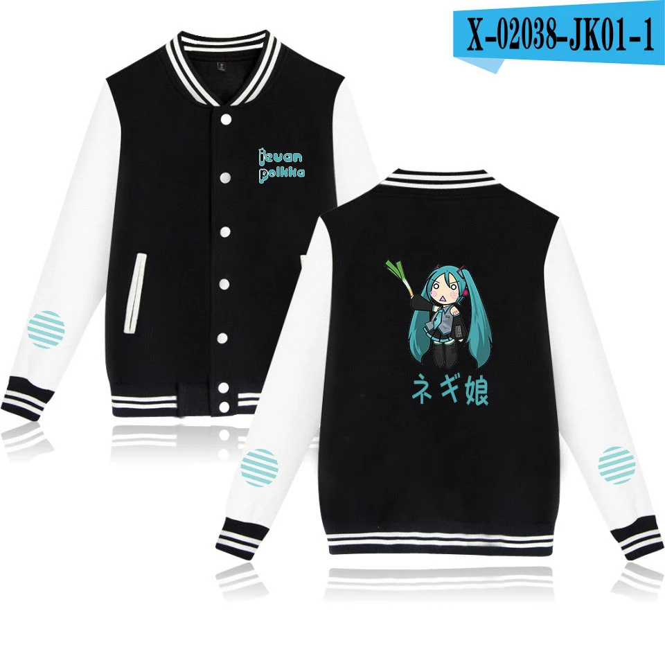 Hatsune куртка Мику kpop куртка женская уличная мужские куртки с принтом Hatsune Miku бейсбольные куртки плюс размер - Цвет: L