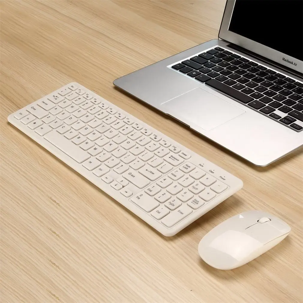 

Simple Ultra-Slim Black Mini Wireless Keyboard and Mouse Combo Kit for PC Desktop Loptop Classic Office Set