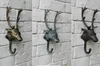 Cast Iron Deer Head Single Wall Hook / Hanger Animal Shaped Coat Hat Hook Heavy Duty, Rustic, Decorative Gift 2