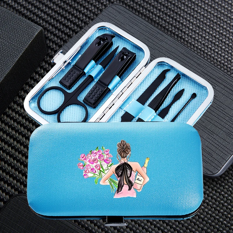 Conjuntos de Viagem Manicure Unha Clipper Legal Personalidade Menina Aparador Clippers Cortador Tesoura Aço Inoxidável Acessórios Ferramentas 7 Pçs 4 7 pçs manicure prego clipper conjuntos de