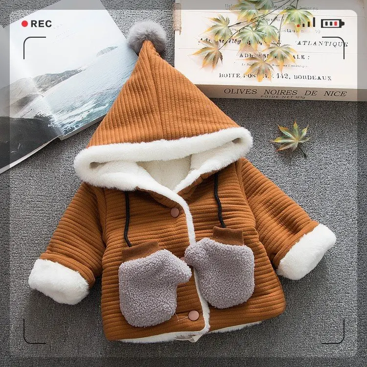 Хлопковое пальто в Корейском стиле для маленьких девочек 0-1-2-3-4 лет, хлопковая стеганая Одежда для девочек, хлопковая стеганая куртка для младенцев, верхняя одежда