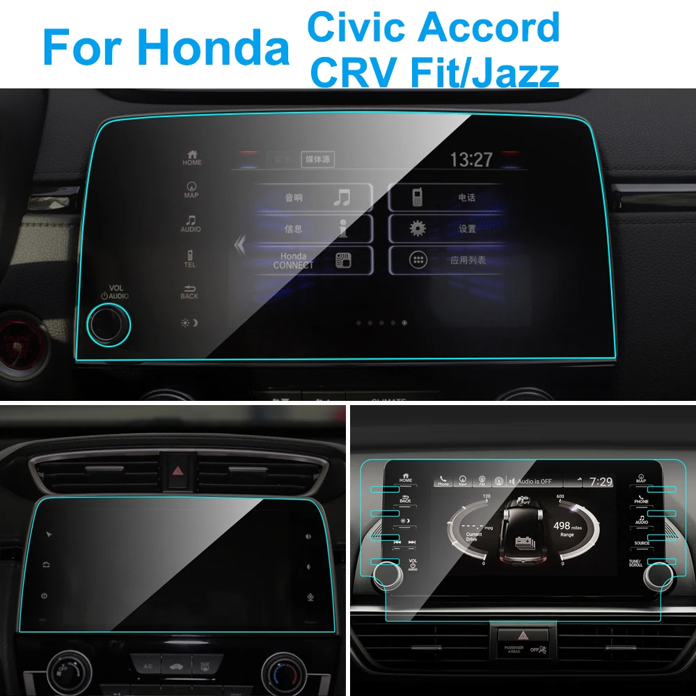 

Car GPS Navigation Screen Protector for Honda Accord Civic CRV Fit Jazz Screen Tempered Glass Protective Film Interior Access