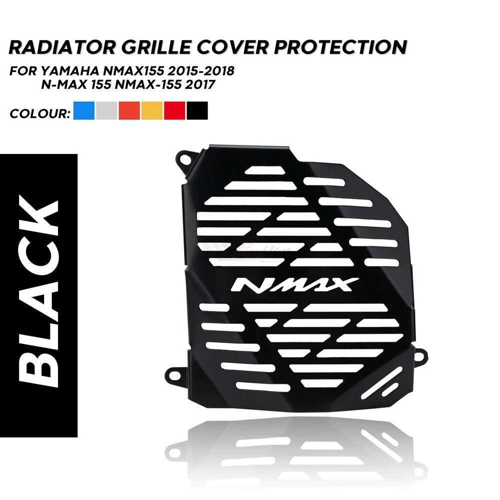 black Для NMAX 155 MAX155 NMAX155- мотоциклетная решетка радиатора Защитная крышка протектор бака аксессуары - Цвет: black
