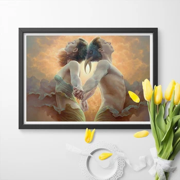 

Romantic love Canvas Painting Poster And Print Lovers Eagle Wall Art Picture Modern Wall Art Home Decor No Frame For Living Room