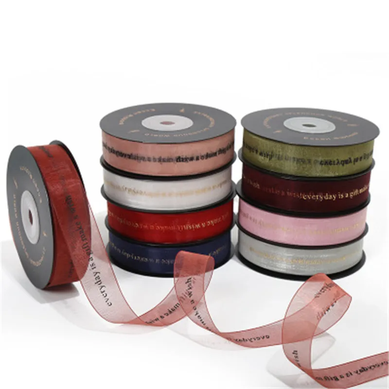 

Silk Ribbon for Wedding Christmas Party Decorations DIY Bow Craft Ribbons Flower Card Box Gifts Wrapping Packing Supplies