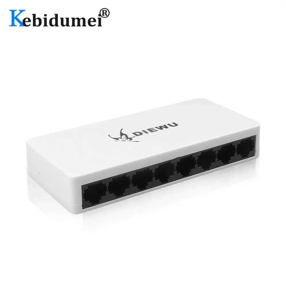 Сетевой коммутатор Ethernet с 8 портами адаптером питания для сетевых ip камер или