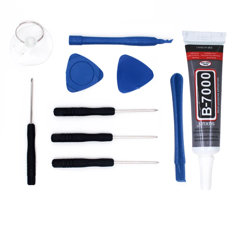 

WOOWOO Multi-Purpose B7000 Transparent Strong Super Glue Adhesive and Plastic Spudger Pry Tools Blade Opening Tool Repair Kit