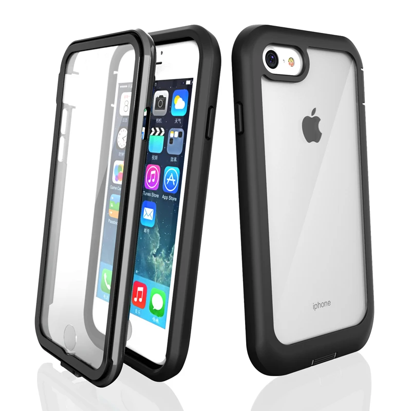 Полный прочный бампер чехол для iphone 8 7 Plus X XS max Xr чехол PC TPU задняя крышка для iphone 11 pro Max прозрачный чистый чехол Капа