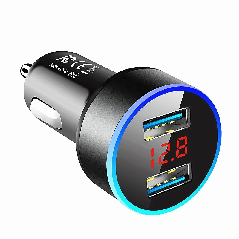 Car Charger 5V 3.1A With LED Display Universal Dual Usb for Ford kuga fiesta focus mondeo mk1 mk2 mk3 mk4 st ranger c max 2 3