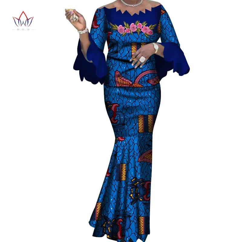 Модные африканские комплекты юбок для женщин Bazin Elegany африканская одежда Дашики цветы традиционная африканская одежда WY3824 - Цвет: 1