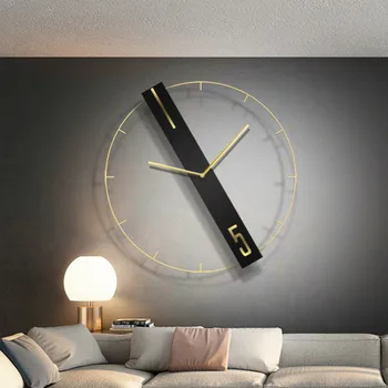 

Creative Simple Wall Clock Nordic Luxury Large Metal Modern Silent Gold Living Room Wall Clock Reloj Pared Home Decor DB60WC