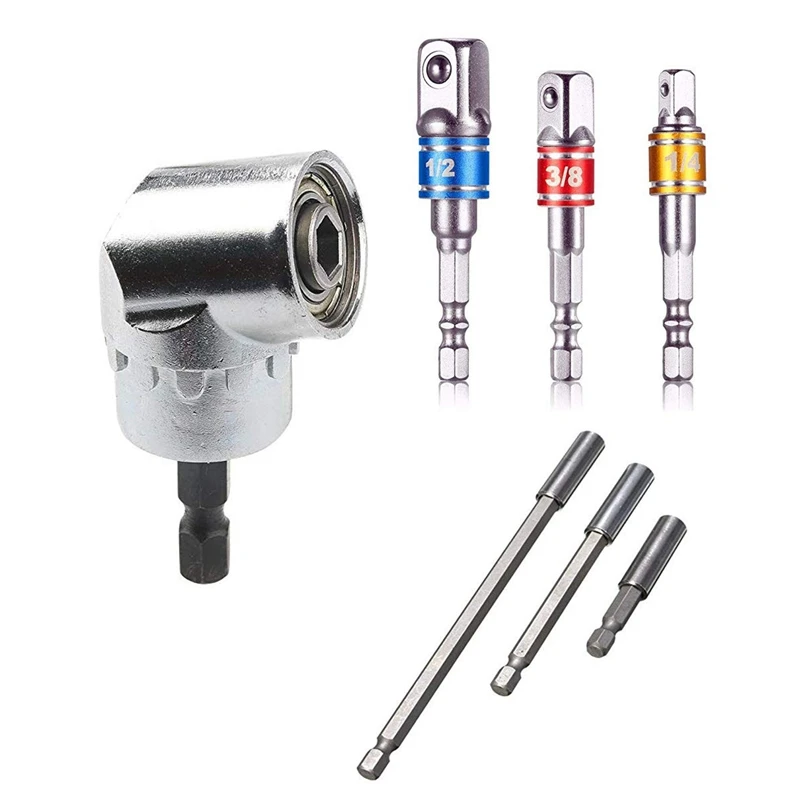New 7Pcs Adapter Drill Bit Set 3Pcs Impact Socket Square Nut Driver + 1/4 Hex Shank Screwdriver Holder 1Pcs | Инструменты