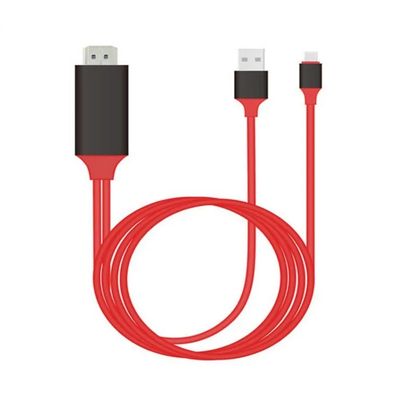 8 Pin к HDMI кабель HD ТВ цифровой av-адаптер Lightning 2 м USB HDMI 1080P умная розетка конвертер кабель для Apple ТВ для IPhone HD Plug and Play - Цвет: red