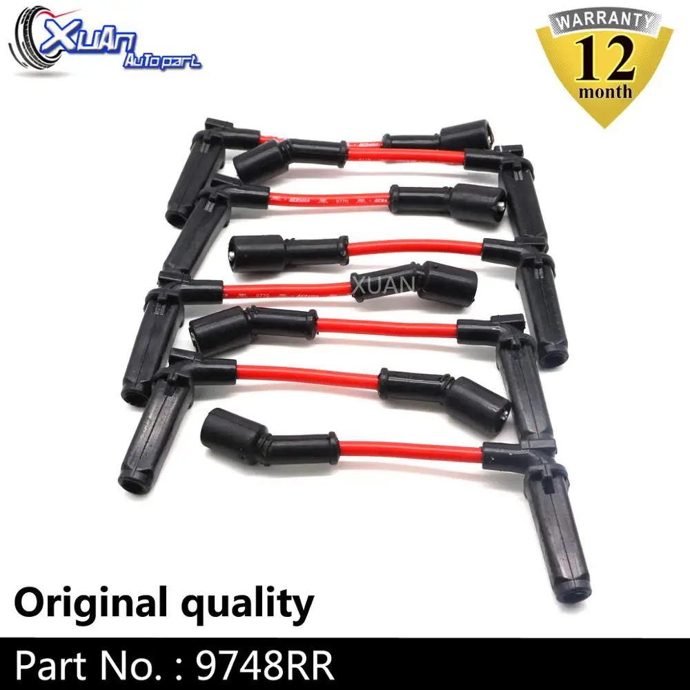 

XUAN Spark Plug Wire Kit 9748RR For Chevrolet Corvette Avalanche Silverado Suburban SSR Tahoe Trailblazer For Cadillac Escalade