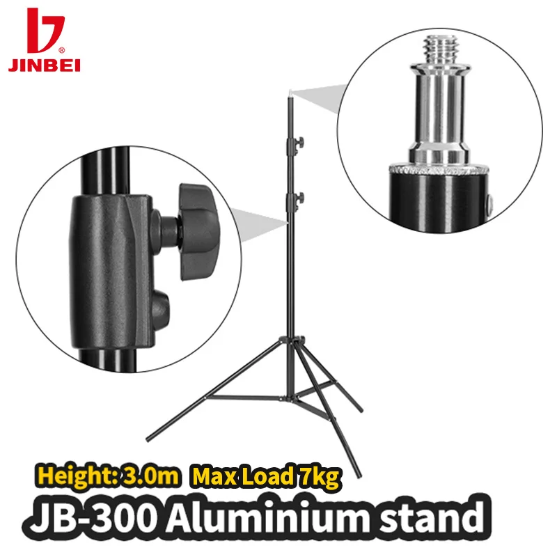 JINBEI JB-300 3M 3/8 Screw Light Stand Tripod For Photo Studio Softbox Video Flash Umbrellas Reflector Lighting Bakcground Stand