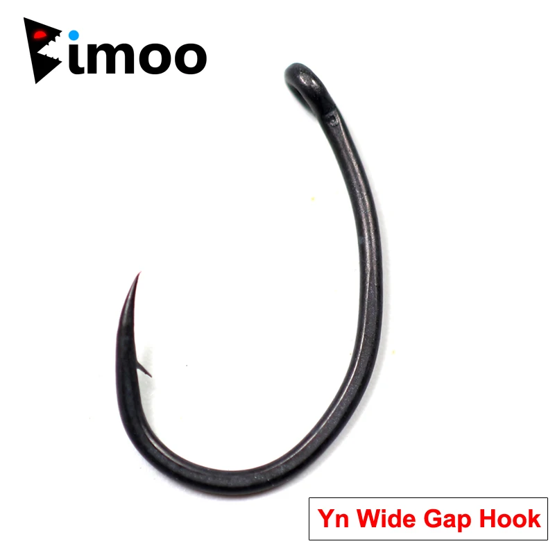Bimoo 20 pçs europa preto matte carpa ganchos de aço carbono alta curva farpado shank yn carpa gancho de pesca 2-10