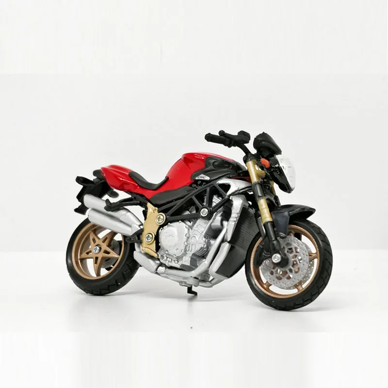 Bburago 1/18 1:18 Масштаб 2011 Triumph speed тройной литье под давлением Пластиковые мотоциклетные демонстрационные модели детских игрушек для мальчиков - Цвет: Agusta Brutale Oro