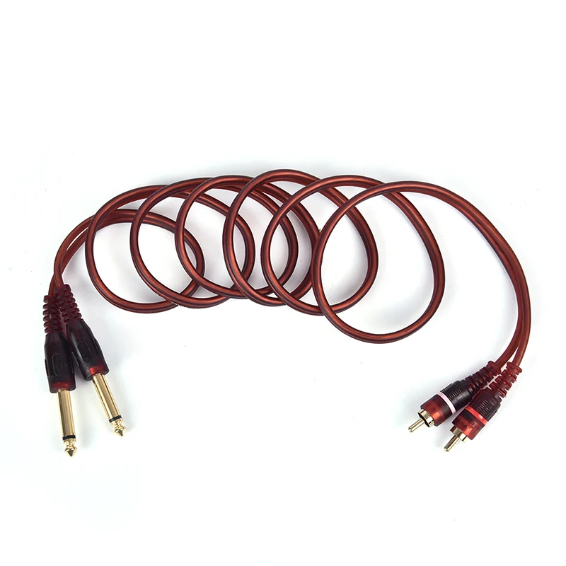 1.5M Cable Dual RCA Male to Dual 6.35mm 1/4 inch Male Mixer Audio Cable