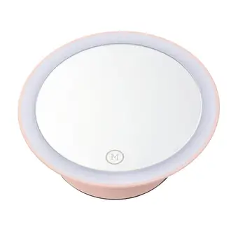 

Portable LED Lighted Mini Circular Makeup Mirror Compact Travel Sensing Lighting Cosmetic Mirror Wireless USB Charging