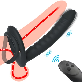 10 Frequency Double Penetration Anal Plug Dildo Butt Plug Vibrator For Men Strap On Penis Vagina Plug Adult Sex Toys For Couples 1