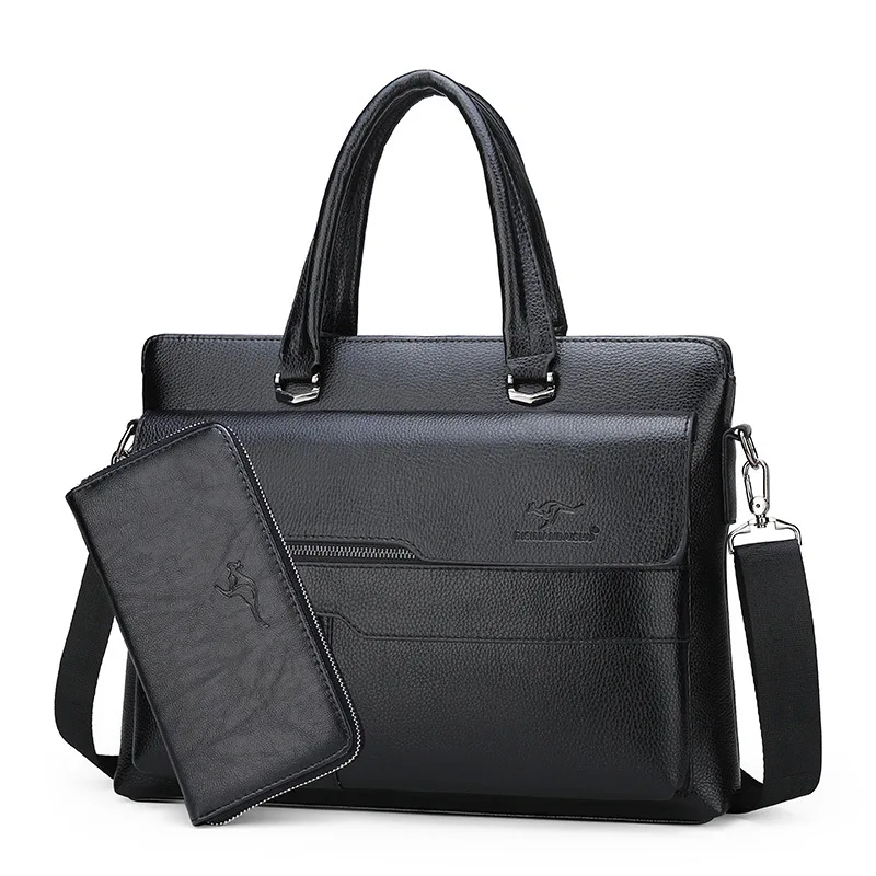 

Daishu Winter New Style Men Hand Computer Bag Korean-style Fashion Horizontal And Vertical Two-One-Shoulder Oblique Briefcase