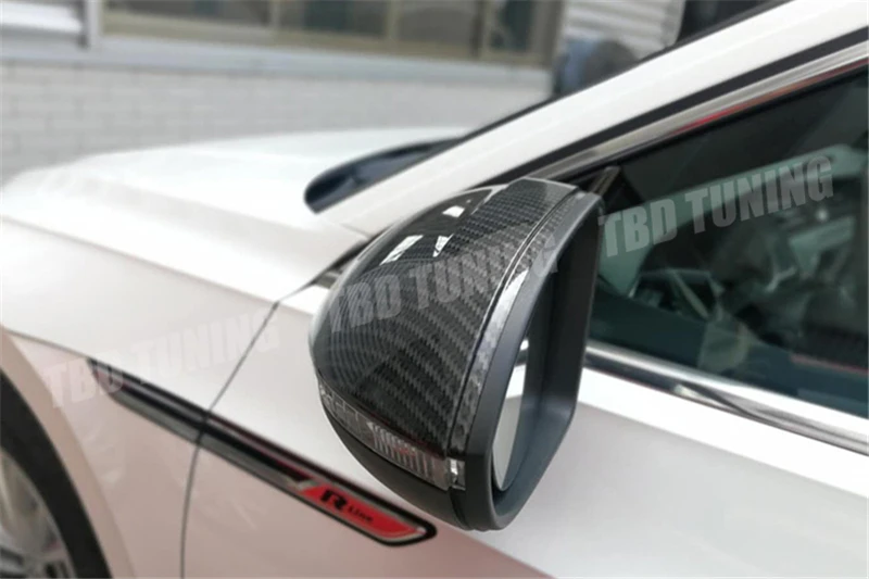 Карбон сменный стиль зеркальная Крышка для Volkswagen VW Magotan вариант Arteon зеркало заднего вида Крышка