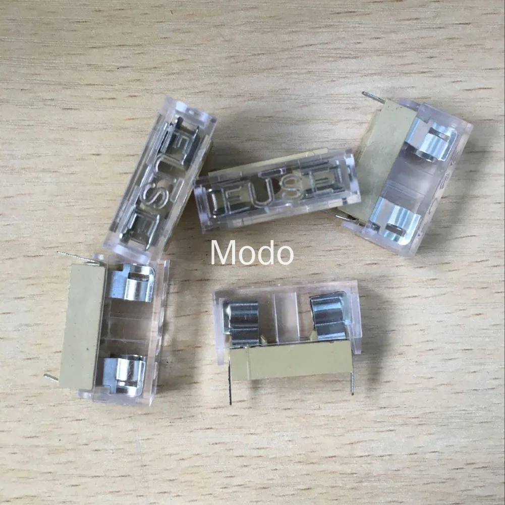 

new 10pcs/lot 5*20mm 5x20mm fuse holder with transparent cover Insurance Tube Socket Fuse Holder Fuse Holders 5X20 Fuee