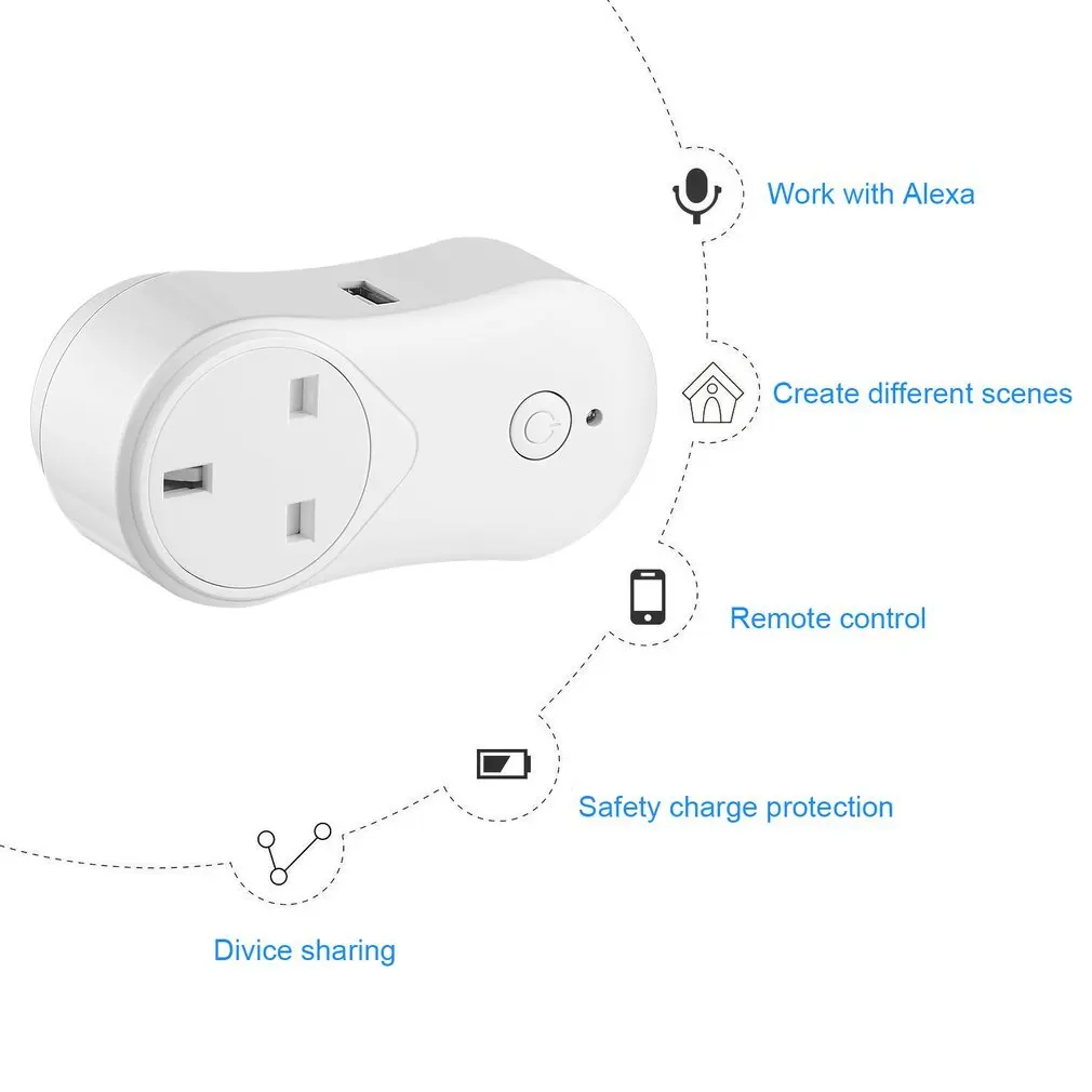 Великобритания Wifi смарт-разъем с usb-портом домашний аудио беспроводной контроль умная розетка с Android ios Телефон дропшиппинг