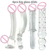 4size Large Transparent Crystal Glass Sex Toy Heat-Resistant Big Glass Didlo Anal Beads Vaginal Anal Dilator Sex Toys For Women 1