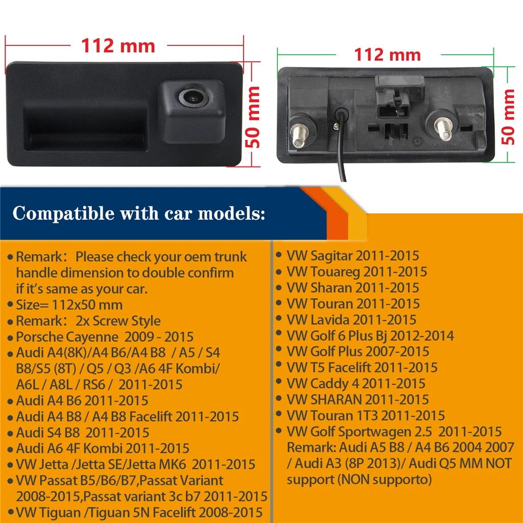 Камера заднего вида с ручкой багажника камера для парковки VW Caddy MK4 Golf 6 Plus Tiguan Passat