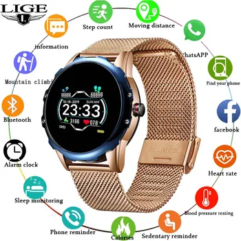 

LIGE Fitness Tracker Smartwatch Women Sports Watch Heart Rate Blood Pressure Monitor Message Reminder Men Smart Watch Waterproof