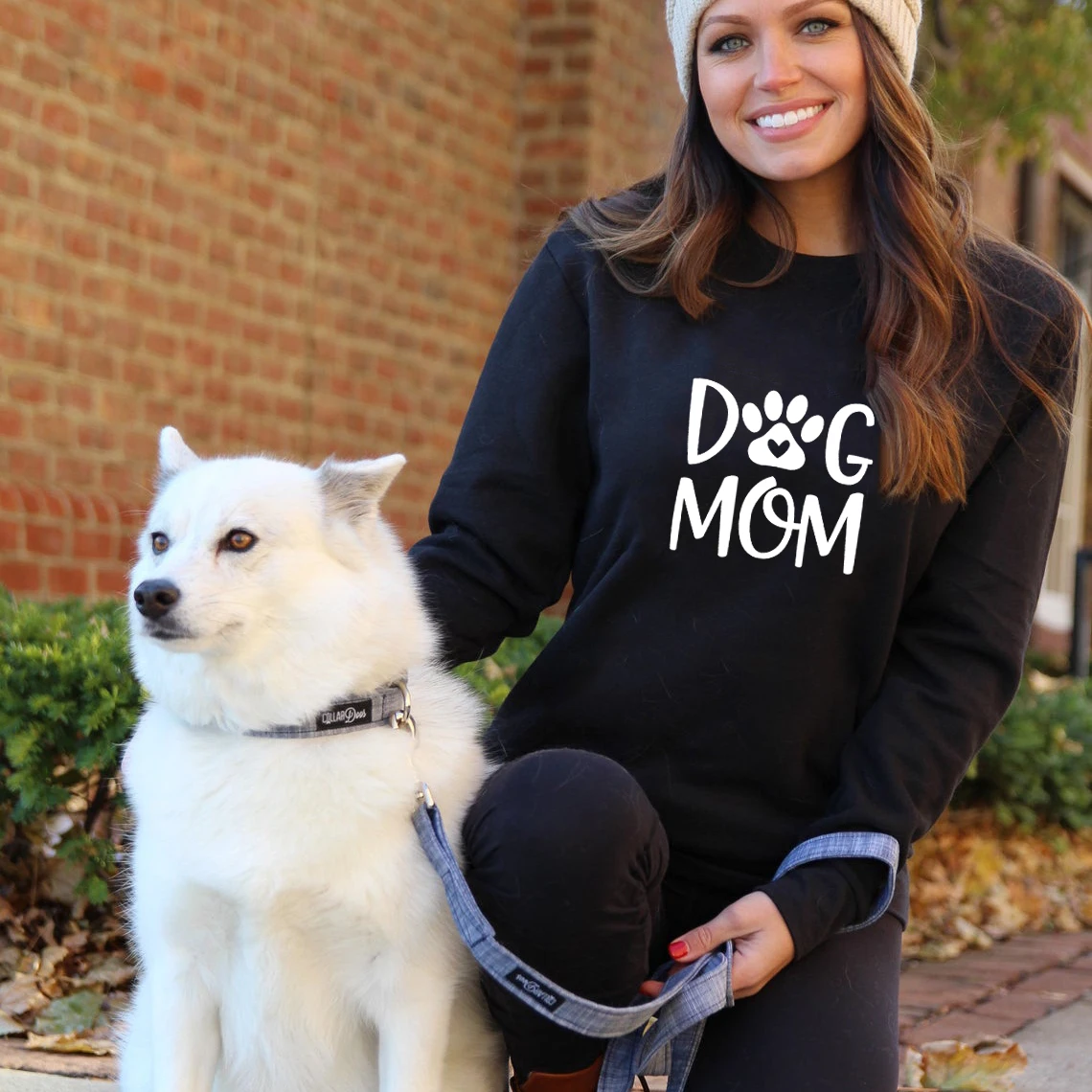 

Loose Long Sleeve Hoodies Pet Lover Pullovers Tracksuit I JUST WANT TO BE A Stay At Home DOG MOM Crewneck Sweatshirt Women