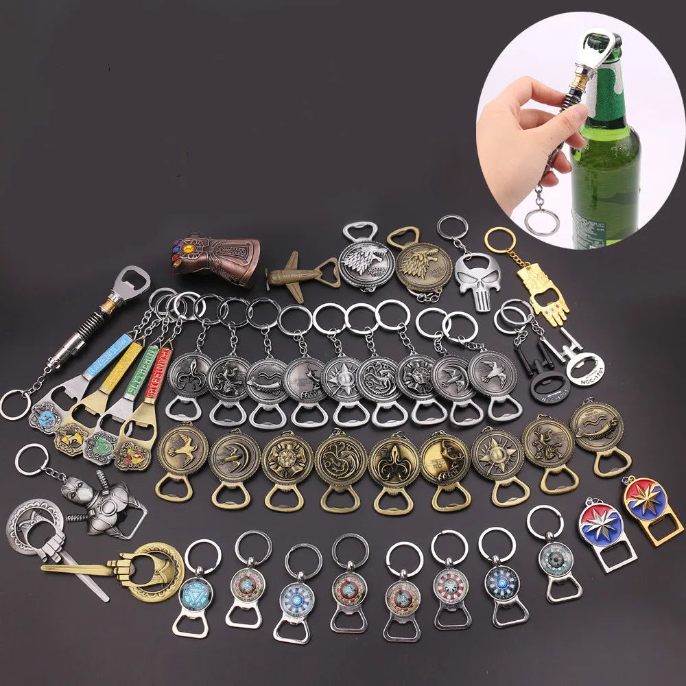 

Beer Bottle Openers Game of Thrones Keychains House Stark Wolf Multifunction Bottle Opener Tool Metal Keychain Men Movie Jewelry